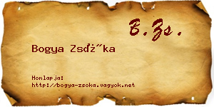 Bogya Zsóka névjegykártya
